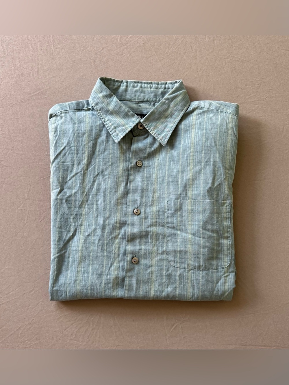 Vintage Van Heusen Plaid Stripe Short Sleeve Button Up Shirt